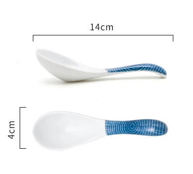 Japanese Ceramic Porcelain Bowls and Plates for Modern Kitchen Blue White 