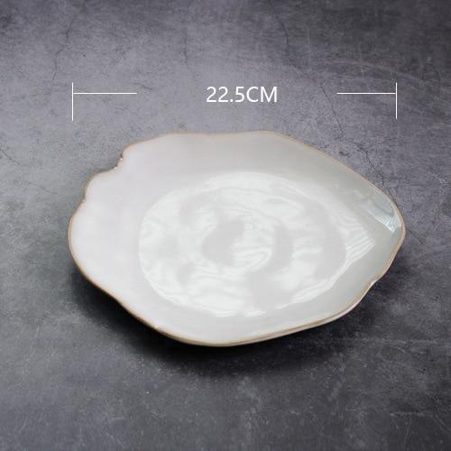 Glazed ceramic porcelain Pearl plate