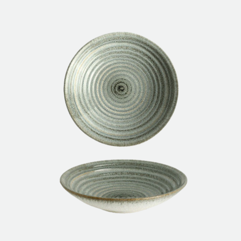 Jade & Blue Pinwheel 10" Ceramic Deep Plate