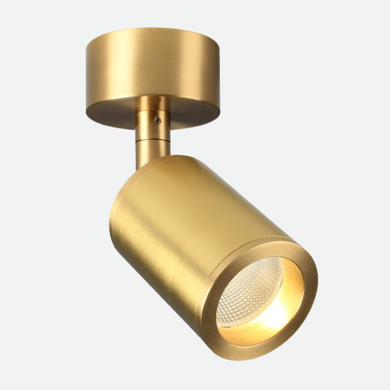 Round Polished Copper Steel Adjustable Angle Spot Light