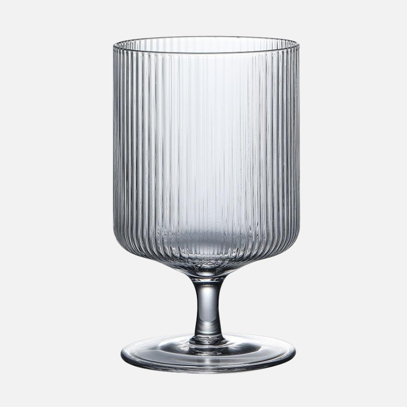 striped design clear round multipurpose goblet