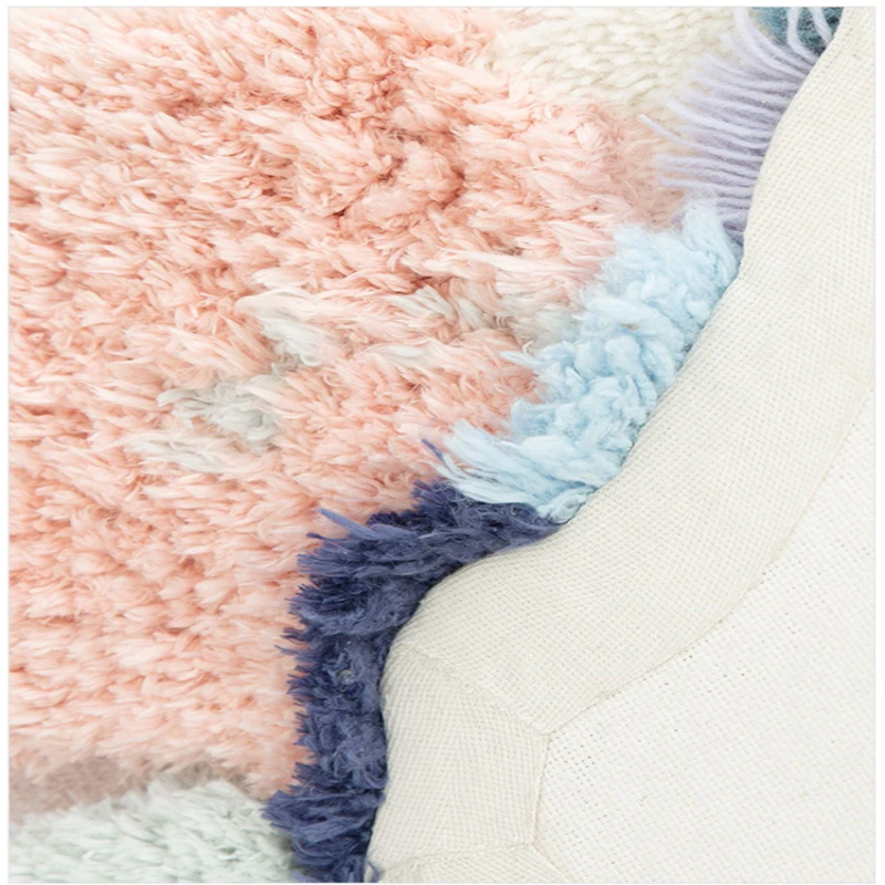 Round Thick Fluffy Wool Rug