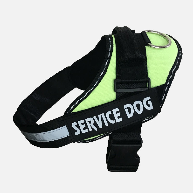 lime yellow Service Dog Customizable & Adjustable Reflective Pet Harness