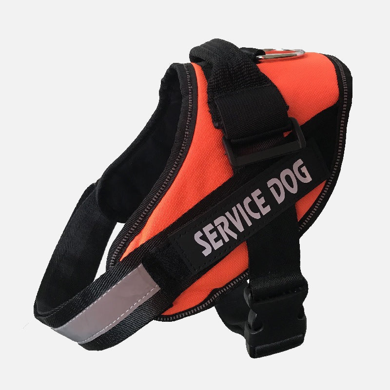 orange  Service Dog Customizable & Adjustable Reflective Pet Harness