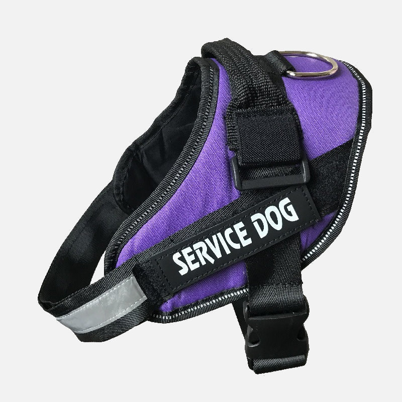 purple  Service Dog Customizable & Adjustable Reflective Pet Harness
