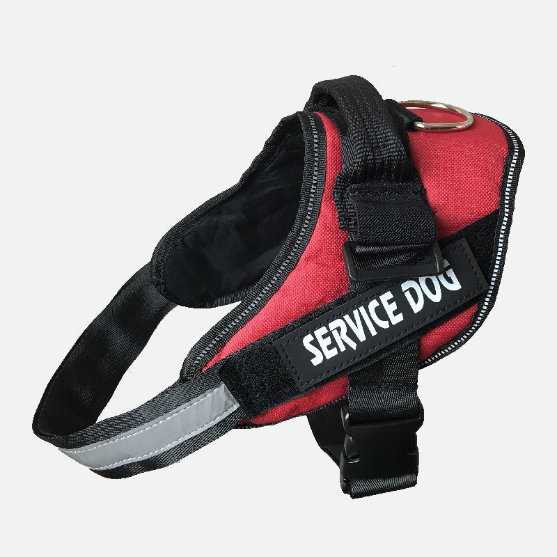 red  Service Dog Customizable & Adjustable Reflective Pet Harness