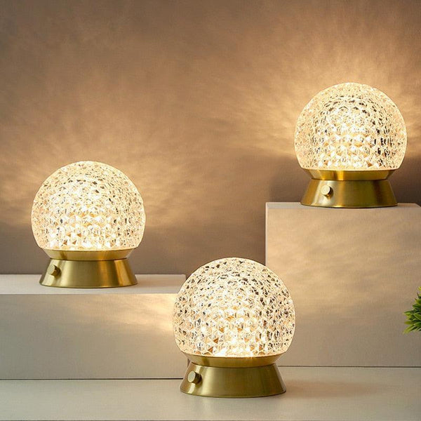 Sparkle Cordless Table Lamp Round Glitz Battery lamp 